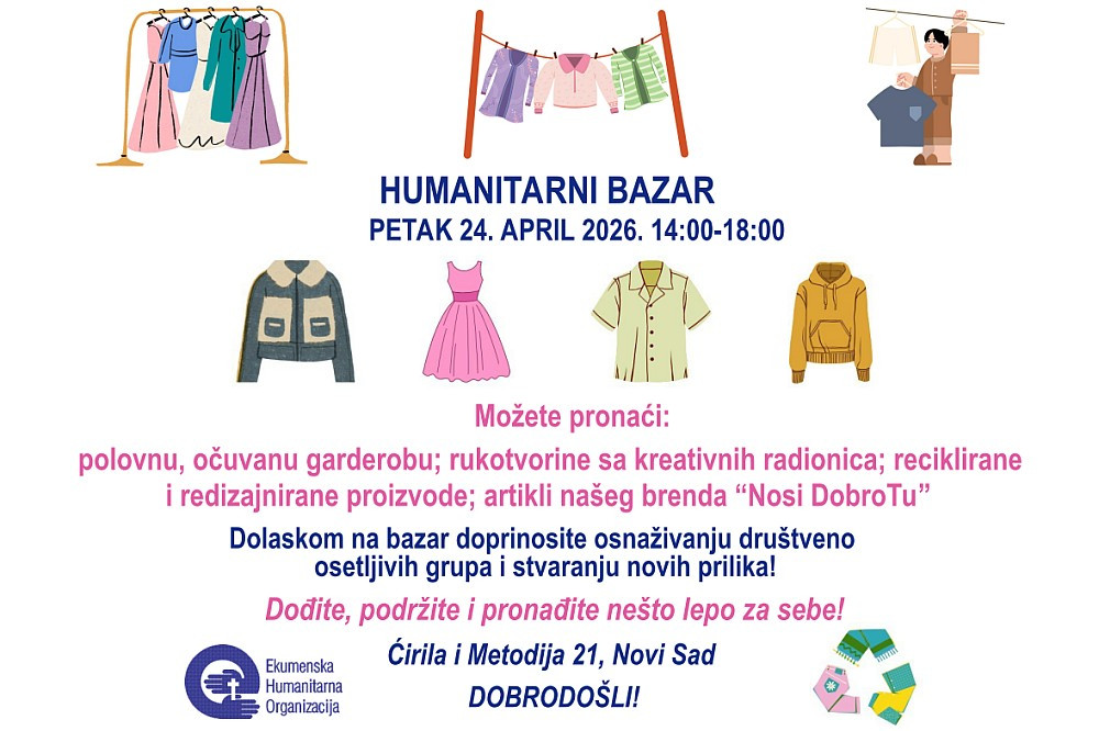 Prolećni Humanitarni dvori&scaron;ni bazar u EHO-u!