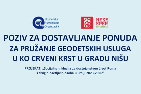 Poziv za dostavljanje ponuda za pružanje geodetskih usluga u KO Crveni krst u Gradu Nišu